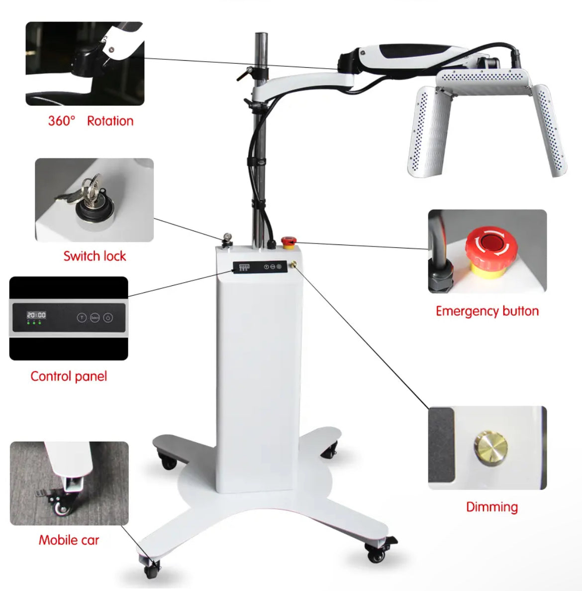 LED Light Therapy Panel on Stand