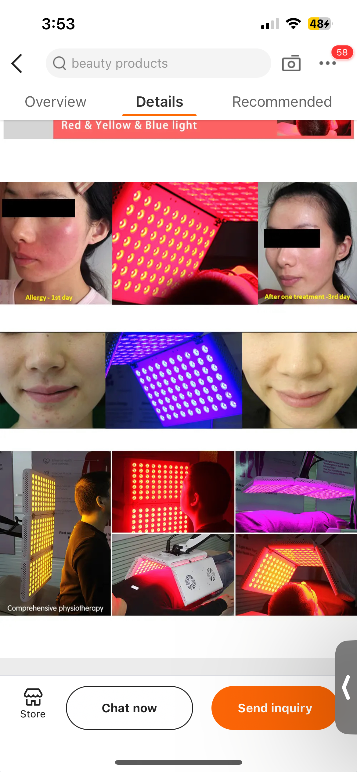 LED Light Therapy Panel on Stand