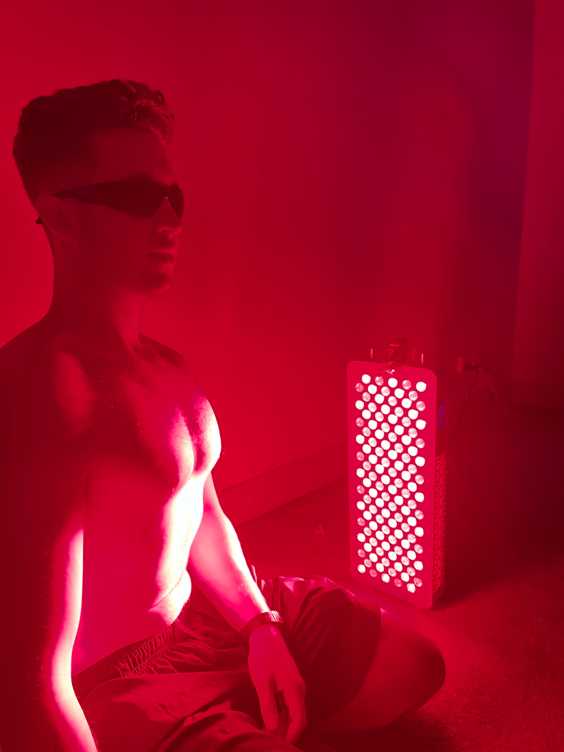 Red Light Therapy Panel Medium in use