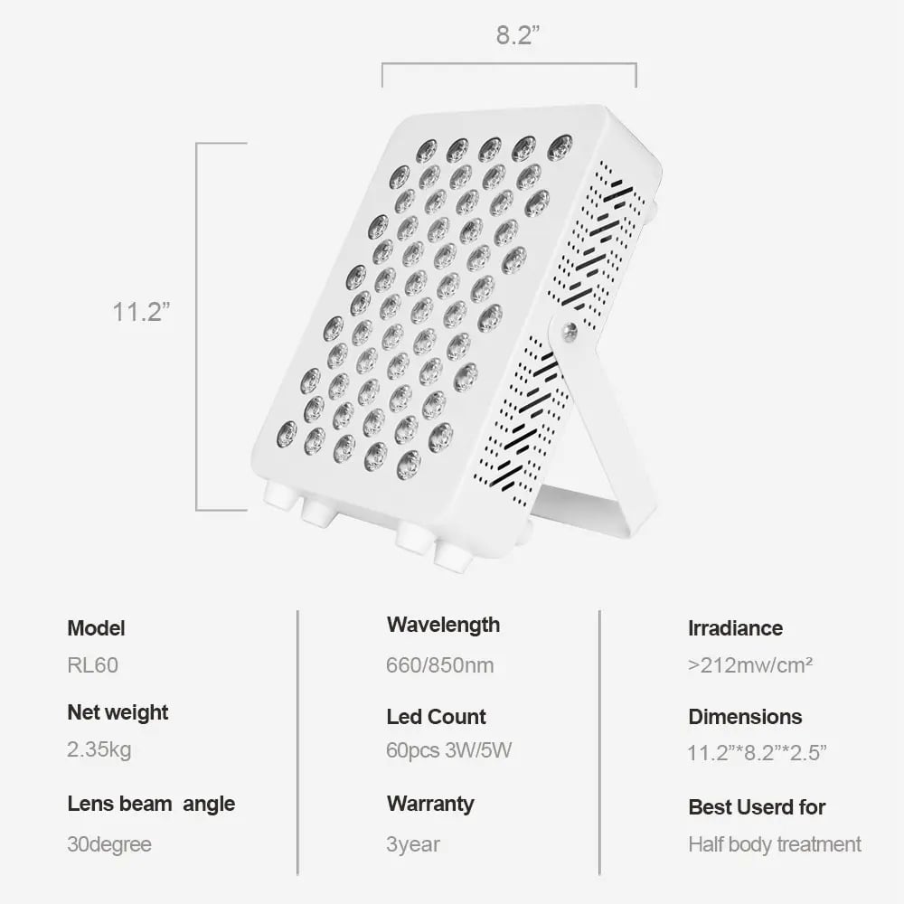 At home LED Light Therapy panel specifications