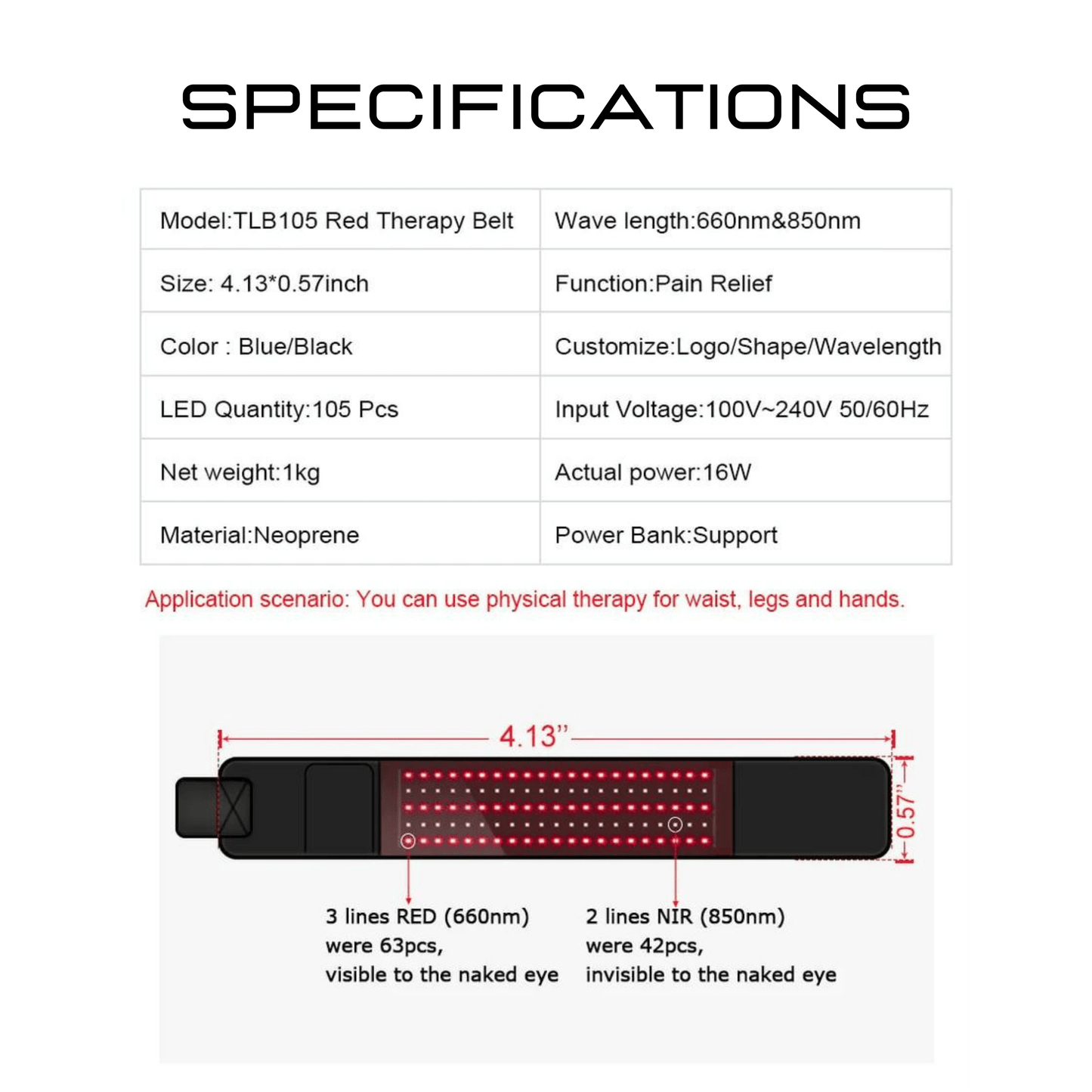 red light therapy belt information