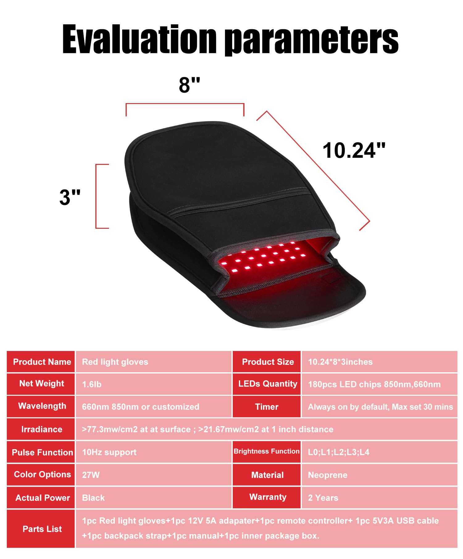 red light therapy glove information